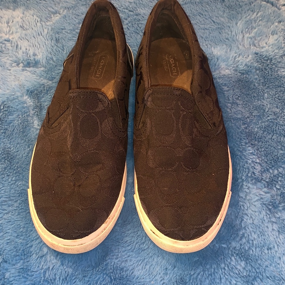 Black coach slip on sneakers